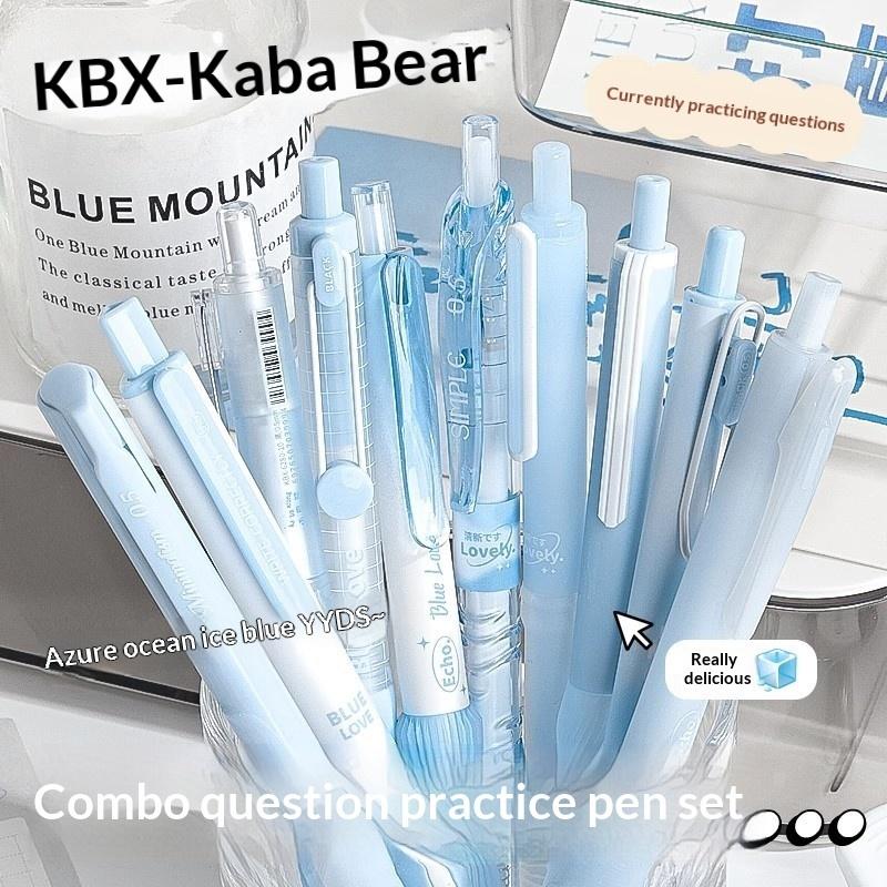 5Pcs Retractable Gel Pen Korean Fashion Simplicity Transparent Writing Pen Quick Drying St/Cs Tip 0.5Mm Black Ink Scrapbook Pen