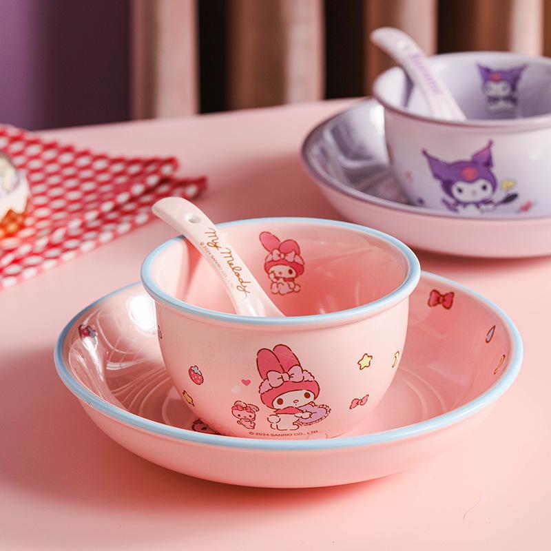 Sanrio Ceramic Rice Bowl Household Soup Bowl Rice Bowl Hello Kitty Hellokitty Cute Tableware Japanese Bowl