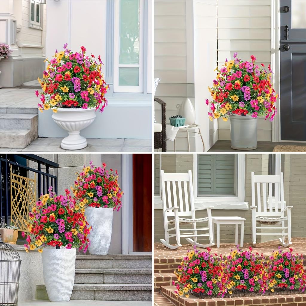 1pc Artificial Flower Violet Ground Insert with Nail Garden Decoration Artificial Flower Home Outdoor Decoration