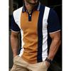 Stylish Striped Short-sleeve Polo Shirt, Casual and Versatile for Daily Life.
