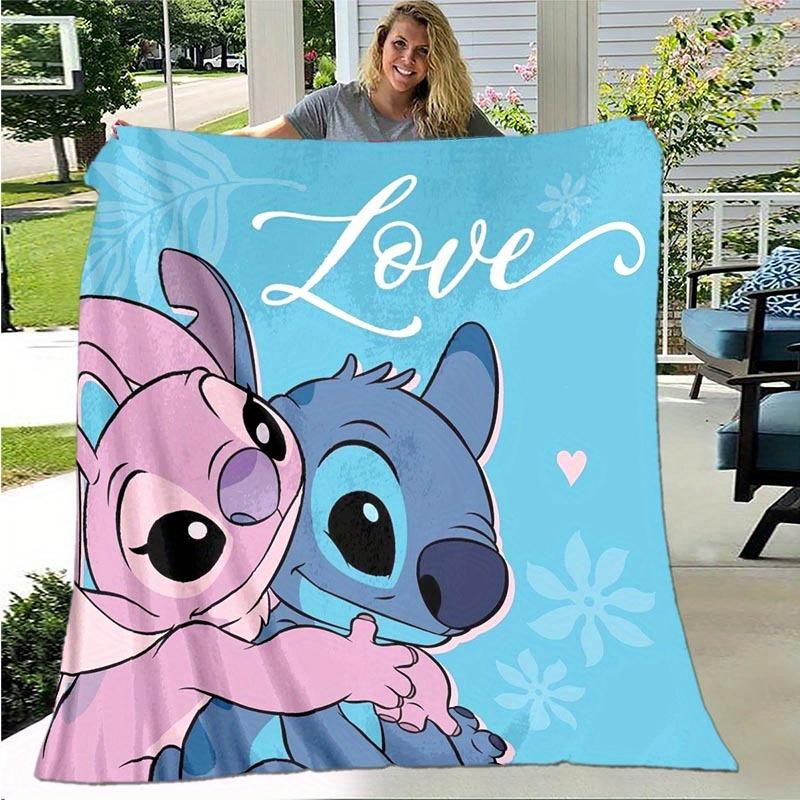 1pc Stitch Printing Blanket Soft, All Seasons Blanket for Living Room, Bedroom, Office, Personalized Gift with Cute Cartoon Design