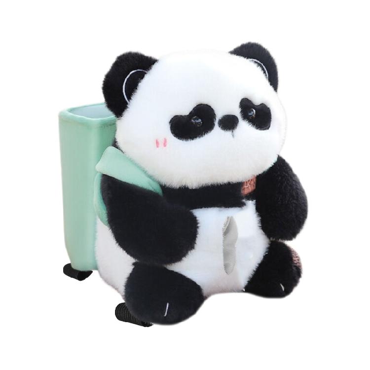 2 In 1 Car Tissue Box Doll Cartoon Garbage Can Bear Plush Car Tissue Holder Armrest Box Car Accessories Decors