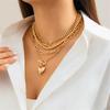Chain Stacking Wear Peach Heart  Pendant Necklace Personalized Premium  Necklace