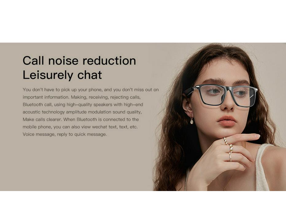 Black Tech AI Bluetooth Smart Sunglasses: Music & Call Translation Glasses M01