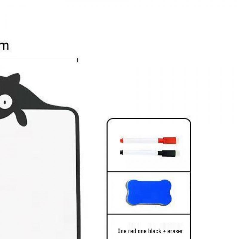 Магнитная стираемая доска для сообщений «Черный кот» для холодильника - Милая многофункциональная доска для заметок.