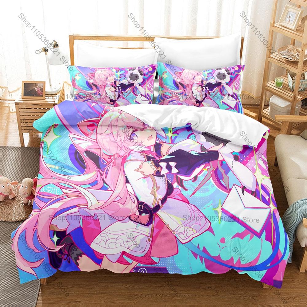 Hiyuki The Burning Sakura Maiden Wuthering Waves Duvet Cover Set 1 Duvet Cover 2 Pillowcases Anime Bed Linens Gift