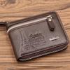Men Leather Wallet Genuine Wallet Vintage Short Male Wallets Zipper Poucht Male Purse Money Bag Card Holder Soft Purses Cartera