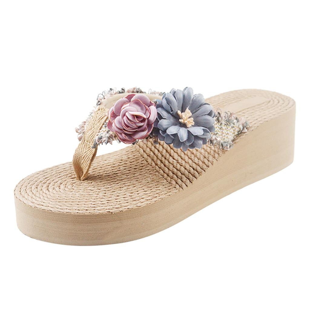 Breathable Flip-Flops Slipper Shoes Sandals Beach Wedges Women Home Fashion Women's slipper House Flip Flops for Women Washable