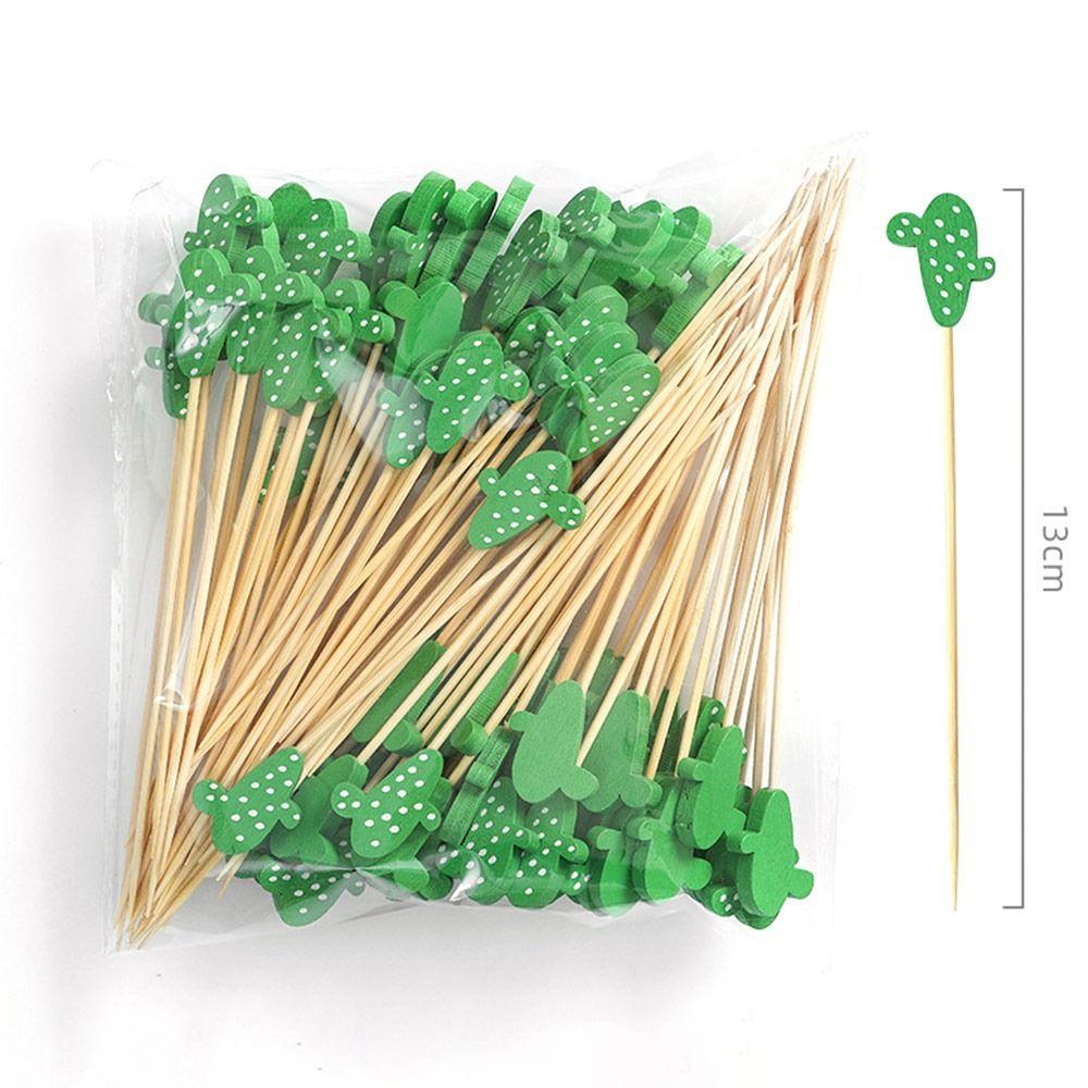 Decoration Kitchen & Bar Cocktail Decoration Bamboo Stick Fruit Stick Art Flower Stick Toothpick