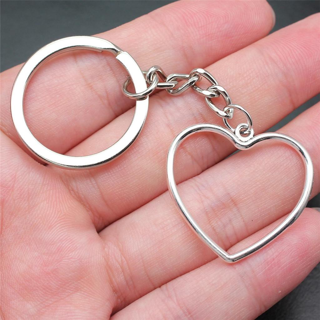 28mm Key Ring Couple Heart Love Minimalist Jewelry Components QY016