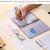 A5 budget binder planner with 5 cash envelopes and plan pages, colored PU leather notebook binder