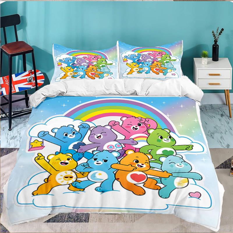 3PCS Love Bears Bedding Set,Including 1pc Duvet Cover And 2pcs Pillowcases Perfect for Bedroom, Dormitory, Large size Fan Christmas gift