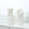 Nordic Ceramic Vase Flower Bottle White Bow Pot Ceramics Plants Vase for Dried Flower Living Room Home Wedding Table Decor Gift