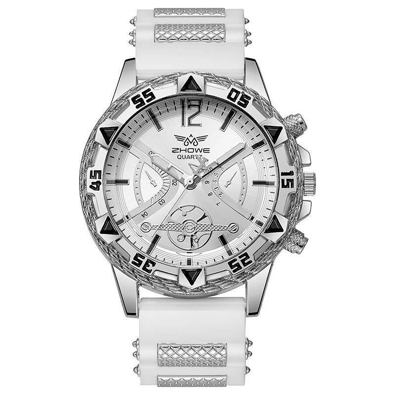 Popular Business Men s Watch Men s Watch Blue Light Large Dial Silicone Strap Quartz Watch Manufacturer Spot