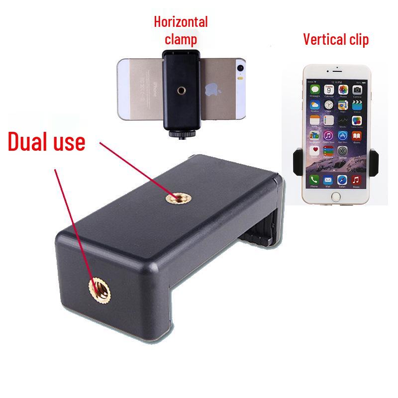 Universal Tripod Mount: Mobile, Tablet & Camera Adapter for Horizontal/Vertical Shooting - Live Streaming Accessory Clip