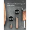 Walnut Handle Coffee Spoon Long Handle Coffee Powder Measuring Spoon Short Handle Stainless Steel Coffee Bean