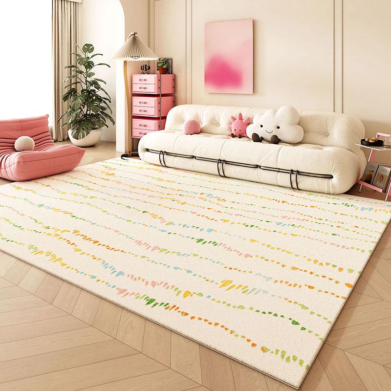 Cream Style Rugs for Bedroom Anti-slip Lounge Floor Mat Large Area Living Room Decoration Plush Carpet Fluffy Soft Cloakroom Rug