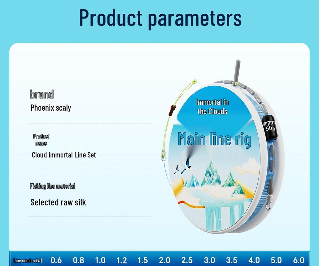 Xiao Feng Fishing Line Set: High-Strength Nylon, 4 Spools, Prepped Main Line, Low Stretch – Ideal for Wild Fishing.