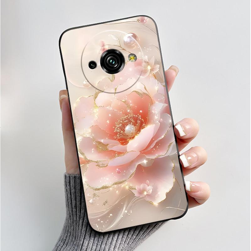 Phone Case For Oukitel C59 Pro Casing Luxury Fashion Butterfly Flower Cellphone Cases Black Jelly Soft Slim Silicone Back Cover