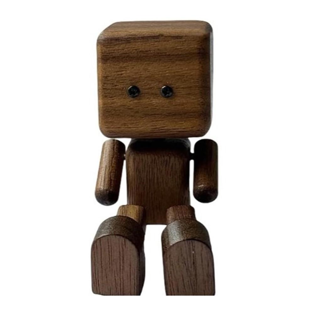 Handmade Wooden Man Figurine with Gentle Shaking Motion for Car and Desk