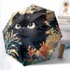 1pc Temperamental Black Cat Automatic Practical Umbrella Design, Cute Cartoon Pattern, Portable Outdoor Umbrella, Perfect P093