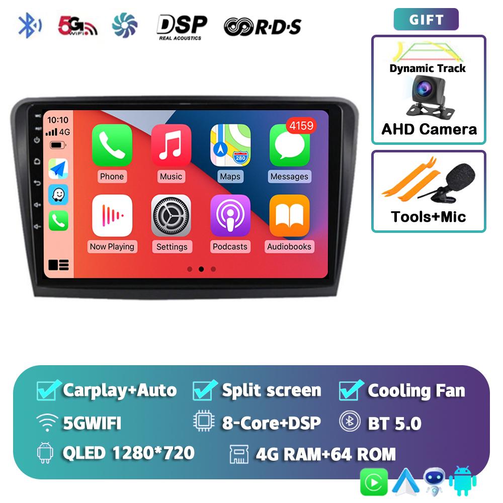 Android 14 Carplay Auto WIFI+4G Car Radio For Skoda Superb 2 B6 2008-2015 Multimedia GPS Video Player Stereo DSP Head Unit Audio