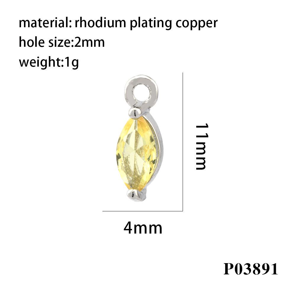 18K Gold-Plated Zircon Marquise Pendant DIY Jewelry Materials