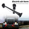 7palcový jednopolnicový vzduchový klakson slitina zinku 12V/24V 128dB Hlasitý zvuk pro auta nákladní auta lodě Kompletní sada s kompresorem a montážním příslušenstvím