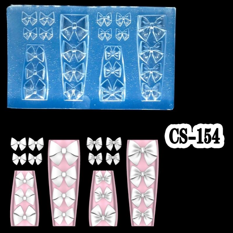 Reusable Silicone Bowknot Mold Transparent 3D Embossing Tool For Nail Decoration DIY Crafts Handmade Jewelry Accessories