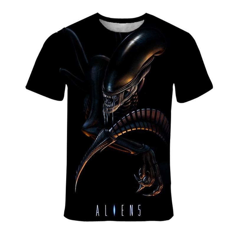 T-shirt estiva da uomo con stampa 3D di teschio, personalizzata, con stampa cool, stile punk rock retro, alla moda, manica corta