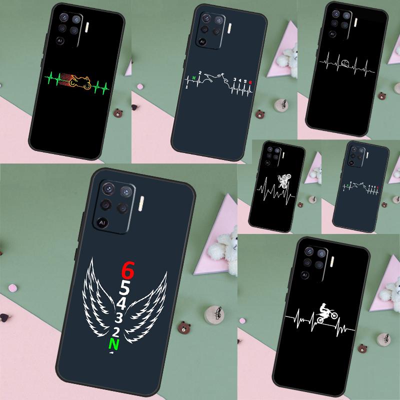 Motorcycle Heartbeat For OPPO A80 A60 A40 A5 A6 Pro A15 A17 A57 A16 A76 A96 A18 A38 A58 A78 A98 A54 A74 A94 Case