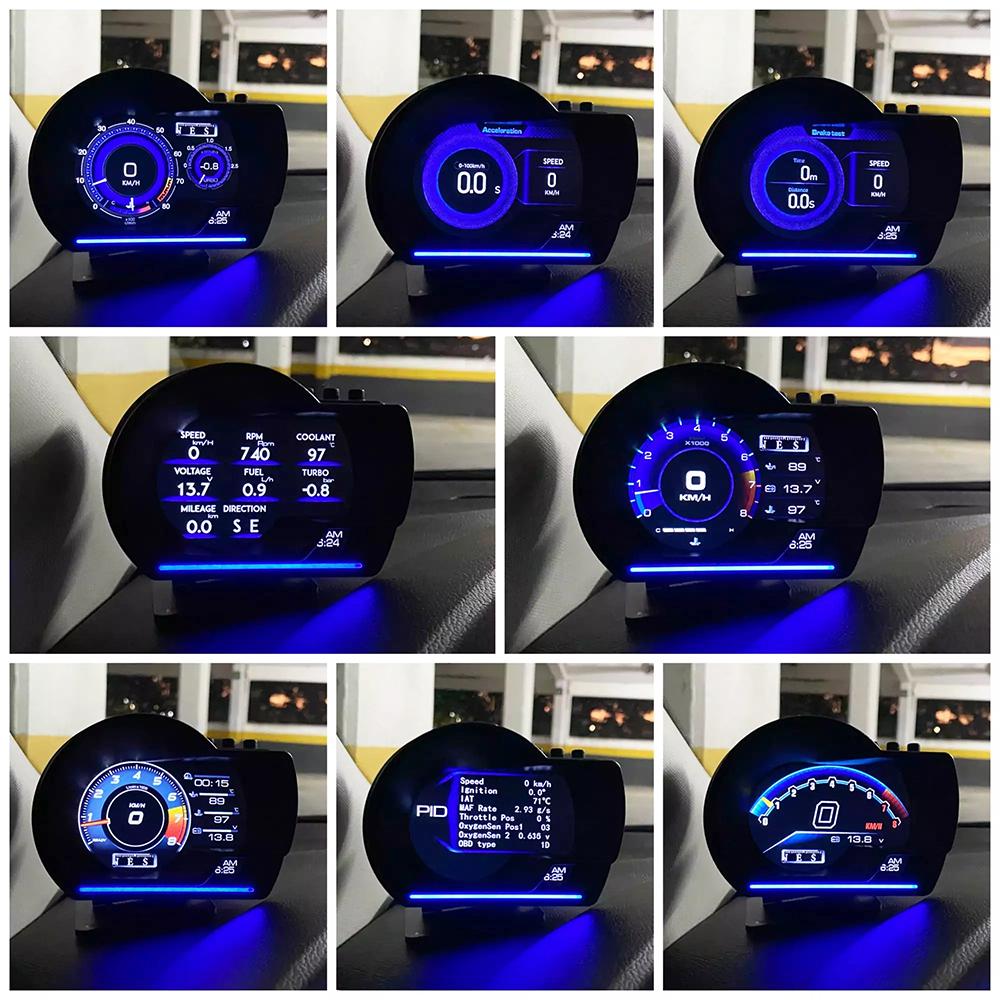 Universal A501 OBD2 Auto Meter Car HUD Turbo Gauge Car Head Up Display Smart Digital Security Alarm Water&Oil Temp RPM
