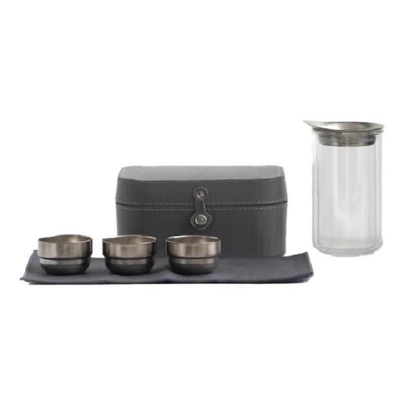Portable Titanium & Glass Tea Set