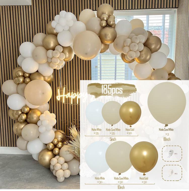 Sand White Balloon Garland Arch Kit Happy Birthday Party Decoration Kids Baby Shower Globos Wedding Birthday Party Latex Ballons