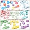 Five-Petal Flower Ceramic Beads for DIY Jewelry Making