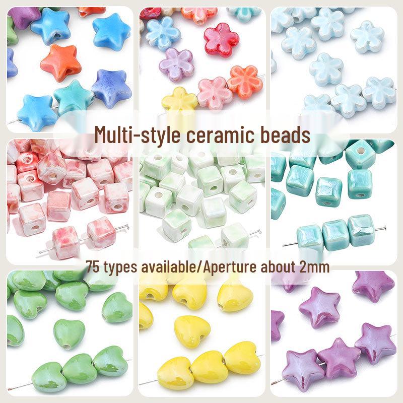 

Five-Petal Flower Ceramic Beads for DIY Jewelry Making