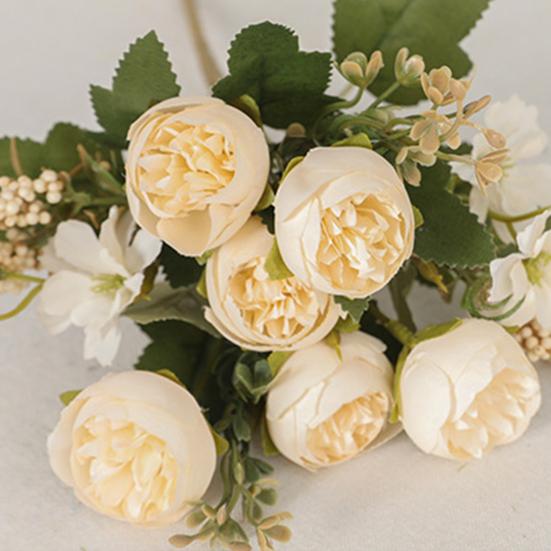 Flowers Real Like Faux Silk Flower Arrangements Mixed Fake Rose Hydrangea Bouquet