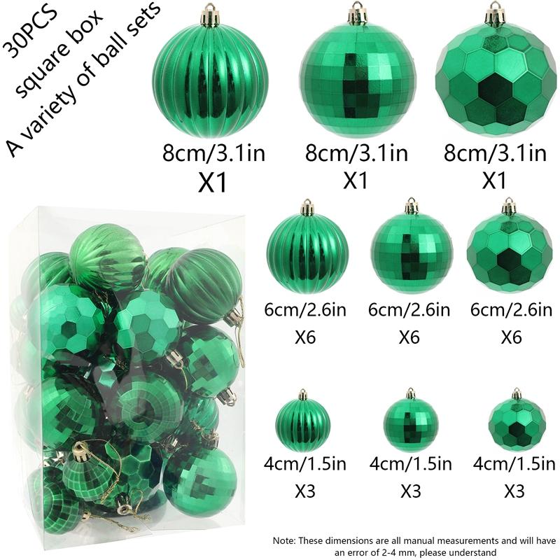 1box 4/6/8cm Christmas Decoration Shatterproof Plastic Christmas Ball Xmas Tree Hanging ornaments for Home Party Holiday Navidad