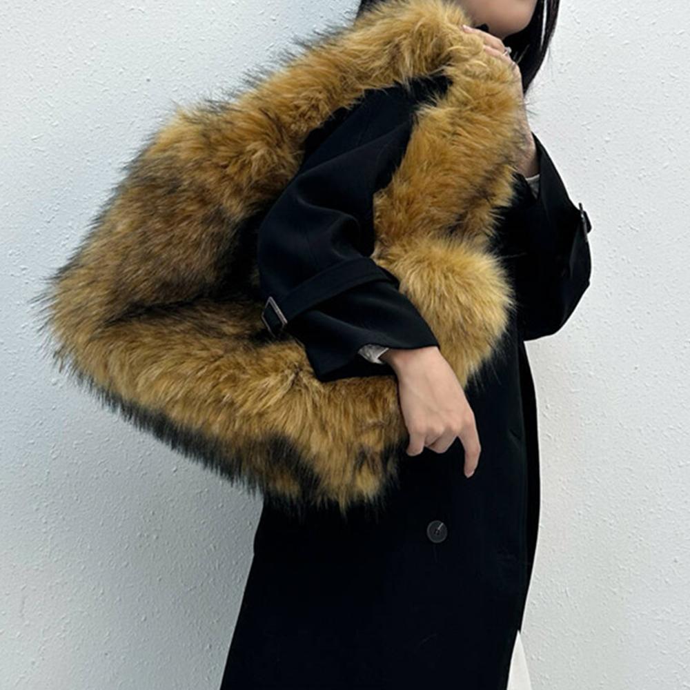 Ladies Luxury Bags Csw003 Women's Luxury Faux Mink Fur Bags For Handbags Candy Color Plush Tote Fluffy Soft Shoulder Bag Large Capacity Shopper Purses