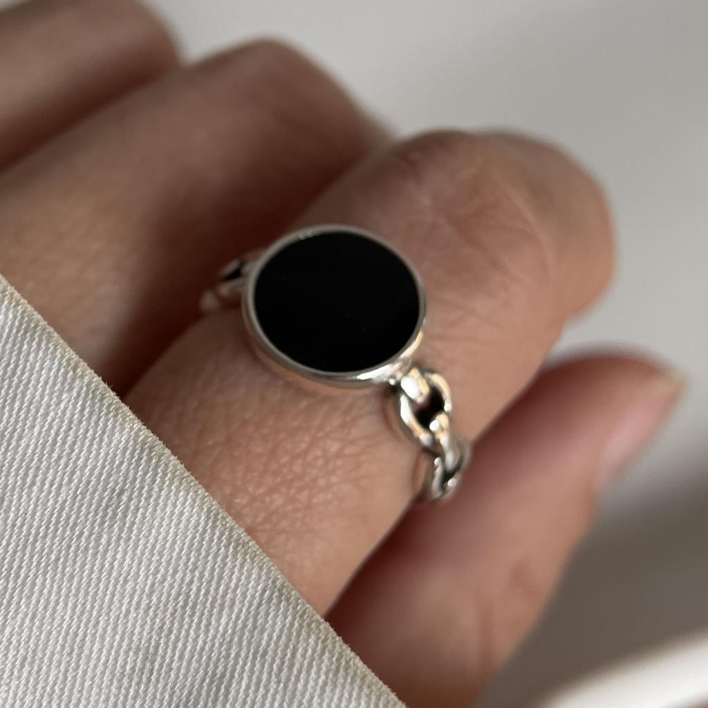 925 Sterling Silver Rings for Women Couple Minimalist Handmade Simple Retro Black Heart Ring Party Jewelry Gift Prevent Allergy