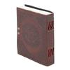 Real Leather Green Stone Brown Embossed Handmade Diary with Metal Lock -Size of (H) 6*(L) 4.5 Brown