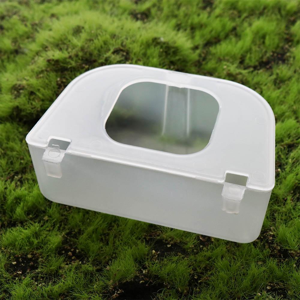 Transparent Pigeon Anti Scattering Food Box Anti-splash with lid Carrier Pigeon Food Box Two Hole Plastic Parrot Food Trough
