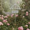 Vintage Lace Umbrella Garden Stake Weather-proof Metal Yard Art Flower Pot Bed Decoration