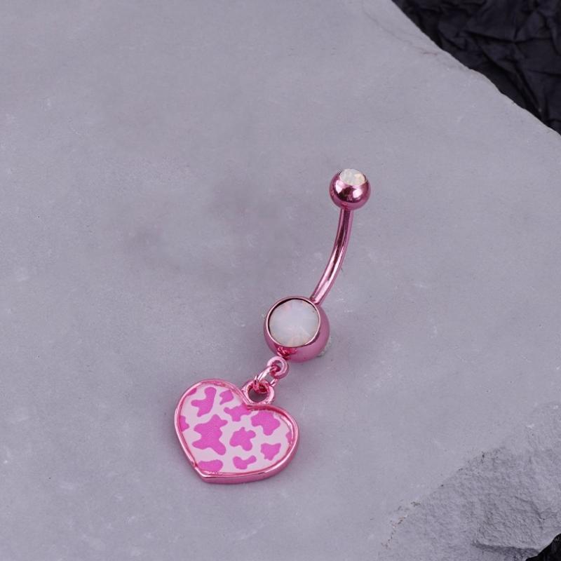 

Кольцо для пирсинга пупка Паук из нержавеющей стали с подвеской в виде сердца с цирконом для женщин, украшение для пирсинга тела