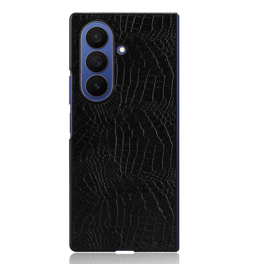 For Samsung Galaxy Z Fold7 5G Case Crocodile Texture Leather Coated Hard PC Phone Cover