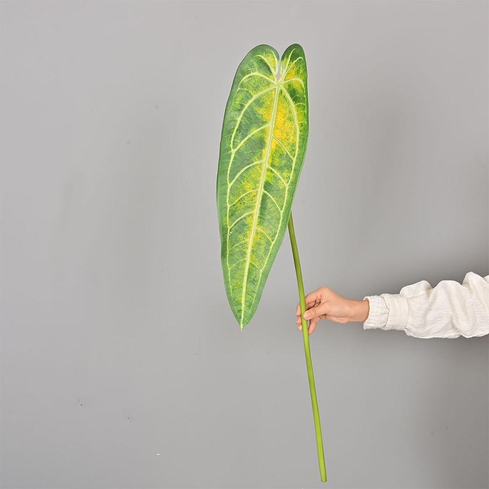 Green Plants Crane King Fern Leaf Lifelike Artificial Arrowroot Leaf  Floral Arrangement