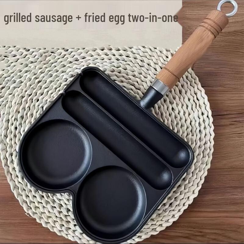 ZISIZ Cast Iron Breakfast Frying Pan Set
