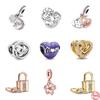 New 925 Sterling Silver Mother 'S Day Gift Mom Heart Lock Dangle Diy Fine Beads Fit Fashion Charms Jewerly Bracelet Accessories