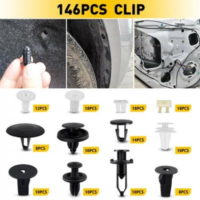 Set Car Body Bumper Rivet Retainer Trim Molding Push Pin Clip Assortments 146PCS