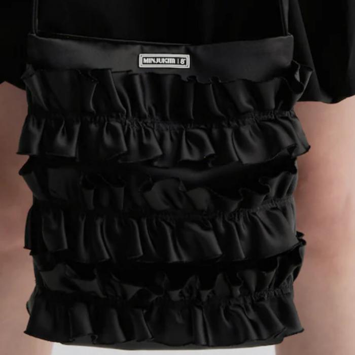 8Seconds Minju Kim Mini Tote Bag Shearing Black Pink - Korean Graphic Shoulder Bag